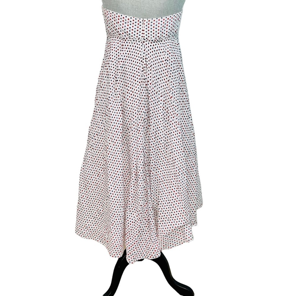 ❤️🤍💙 J. Crew Strapless Seersucker Polka Dot Dress Size 10 EUC - Picture 5 of 6